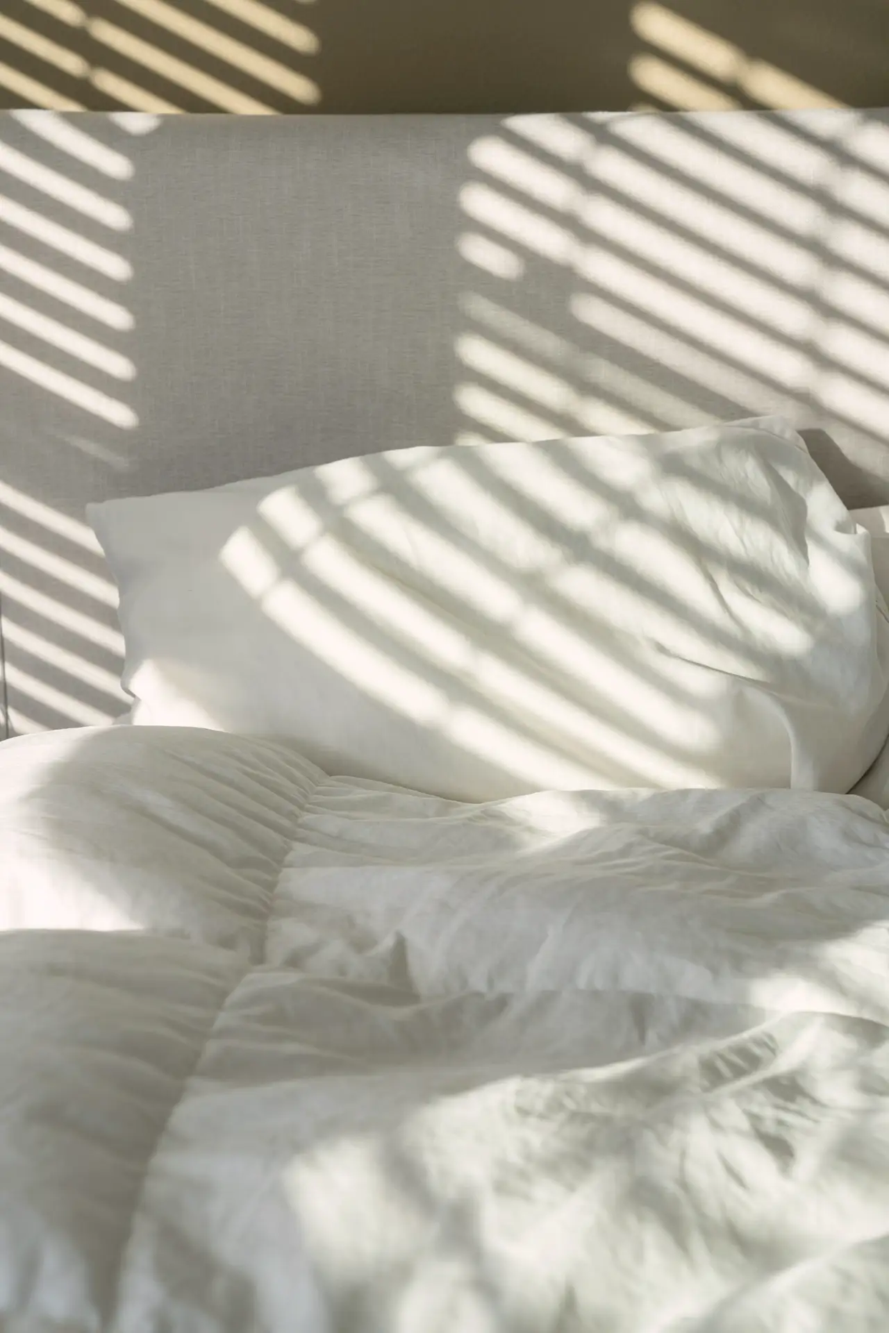 White linen striped with sun